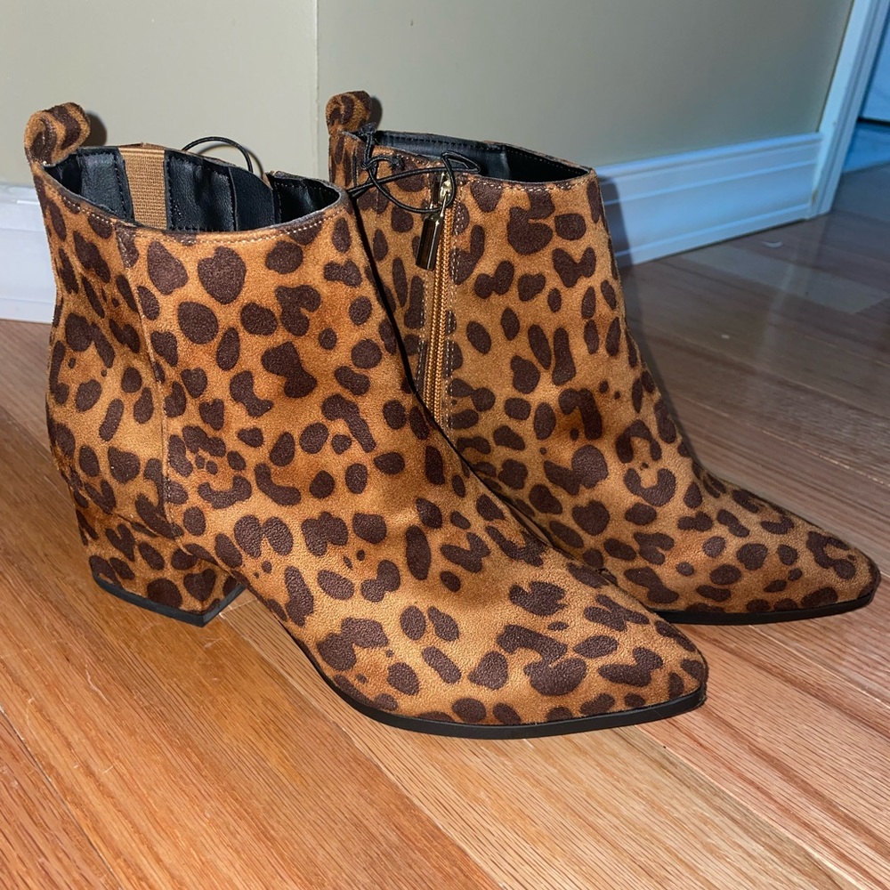 cheetah print ankle booties